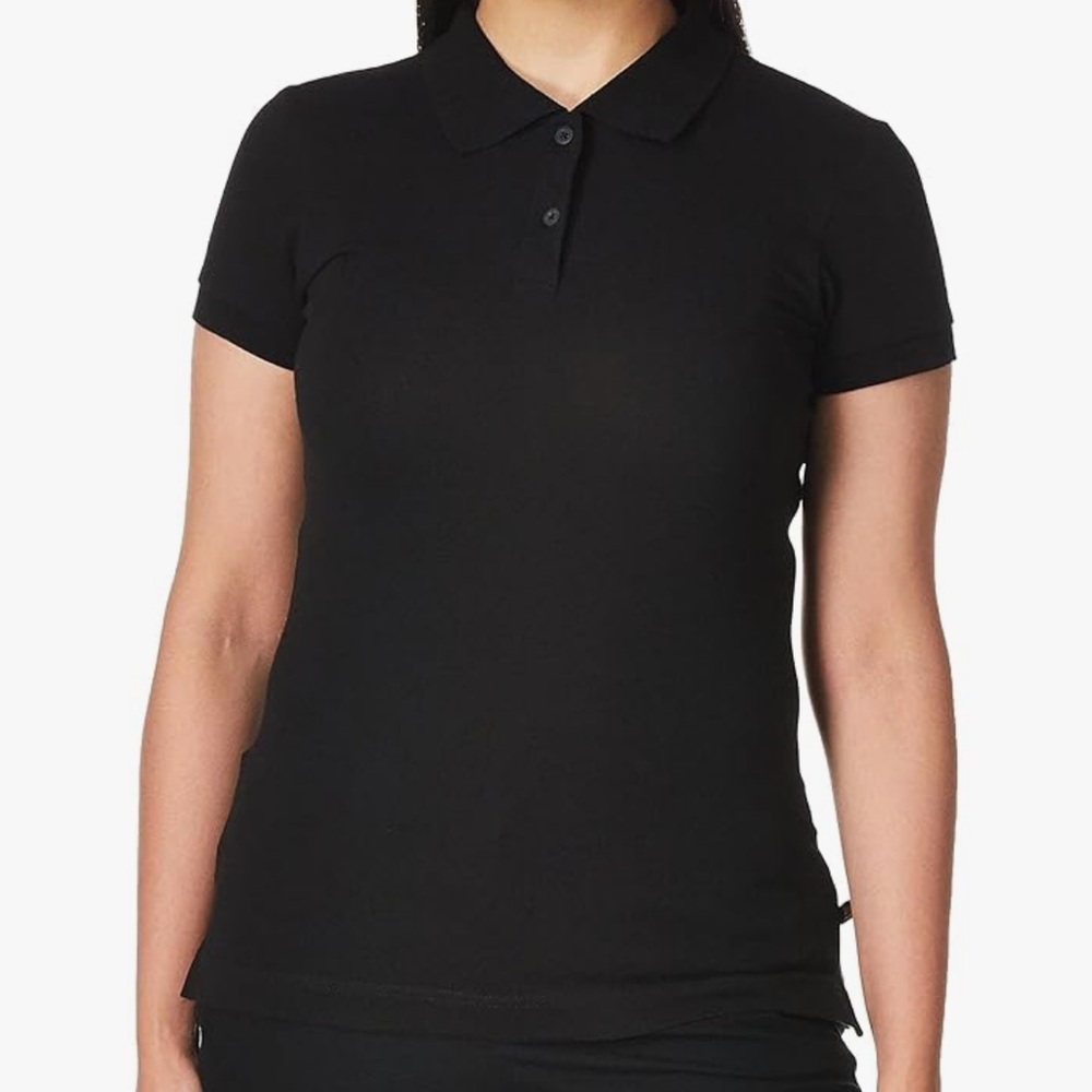 Lee Uniforms Juniors’ Black Stretch Pique Polo Shirt